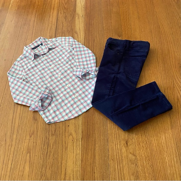Janie and Jack Other - Janie and Jack San Francisco Collection Plaid Shirt and Corduroy Pants Boys Set